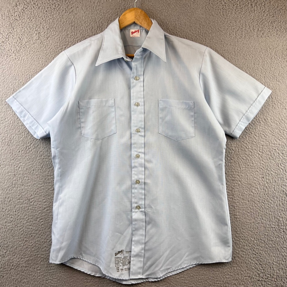 vintage Unitog Men's Short‎ Sleeve Work Shirt Permanent Press Union Made Size 16